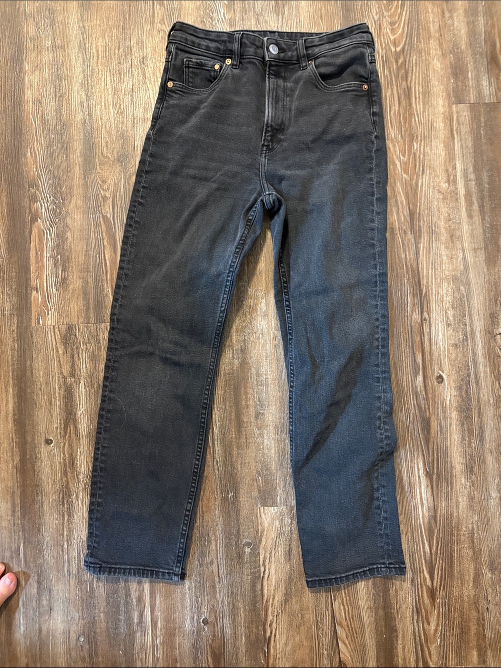 H&M Women's High-Rise Black Straight Jeans